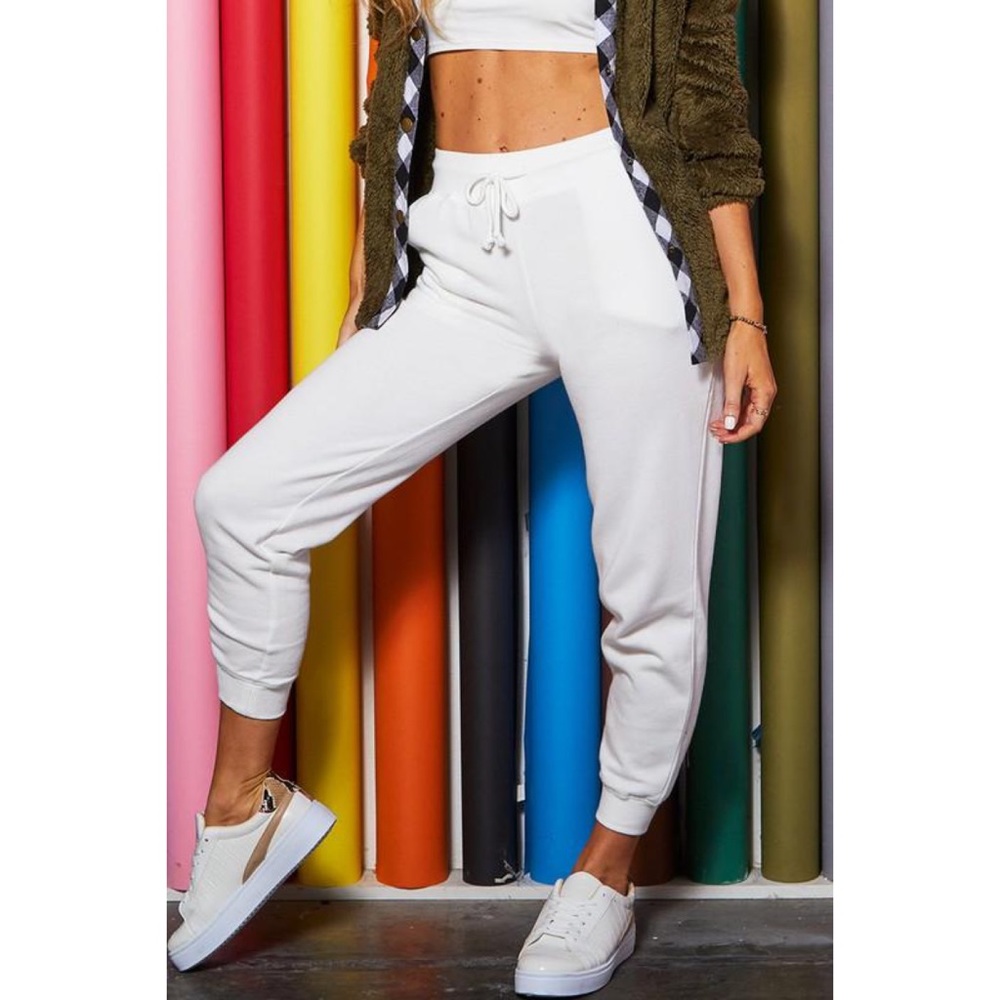 White Effortlessly Pretty Joggers